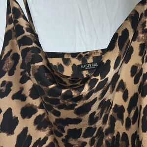 NastyGal leopard satin cami